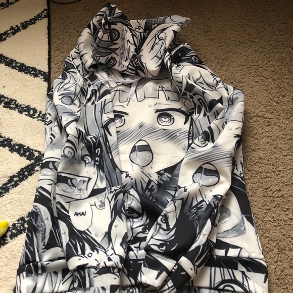 anime face hoodie